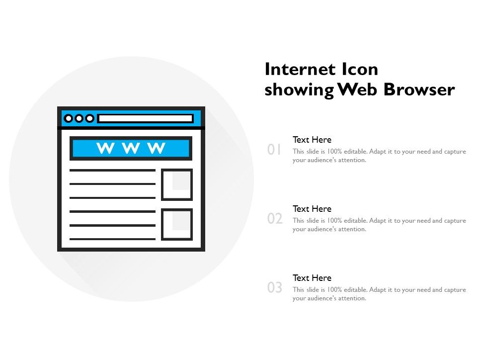 Internet Icon Showing Web Browser Powerpoint Slide Presentation Sample Slide Ppt Template Presentation