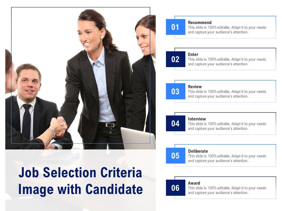 Job candidate selection criteria
