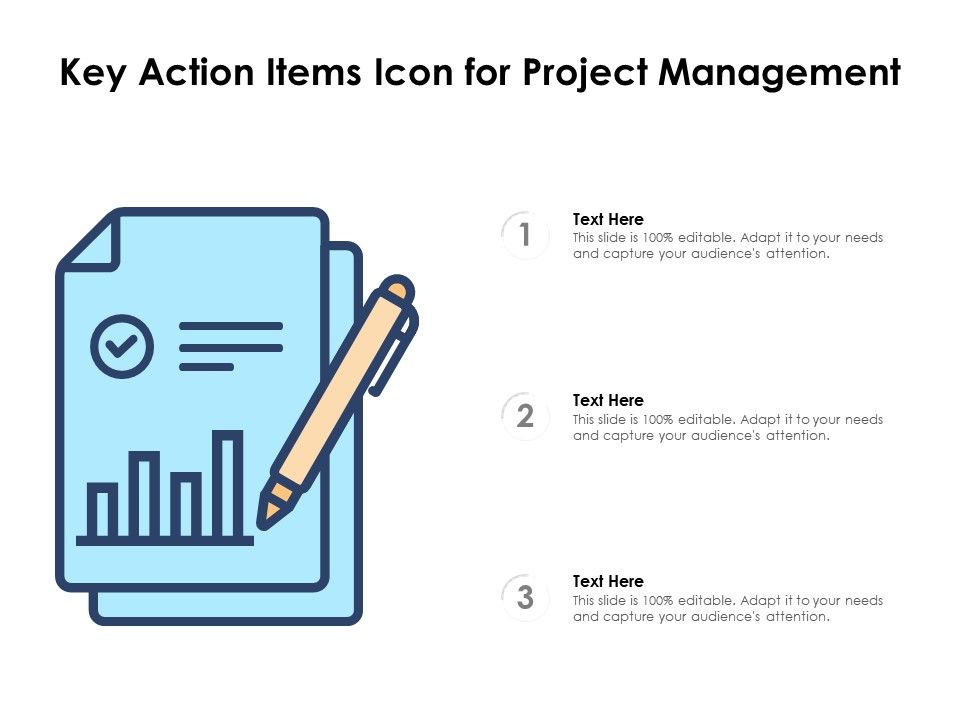 Key Action Items Icon For Project Management | Presentation Graphics ...