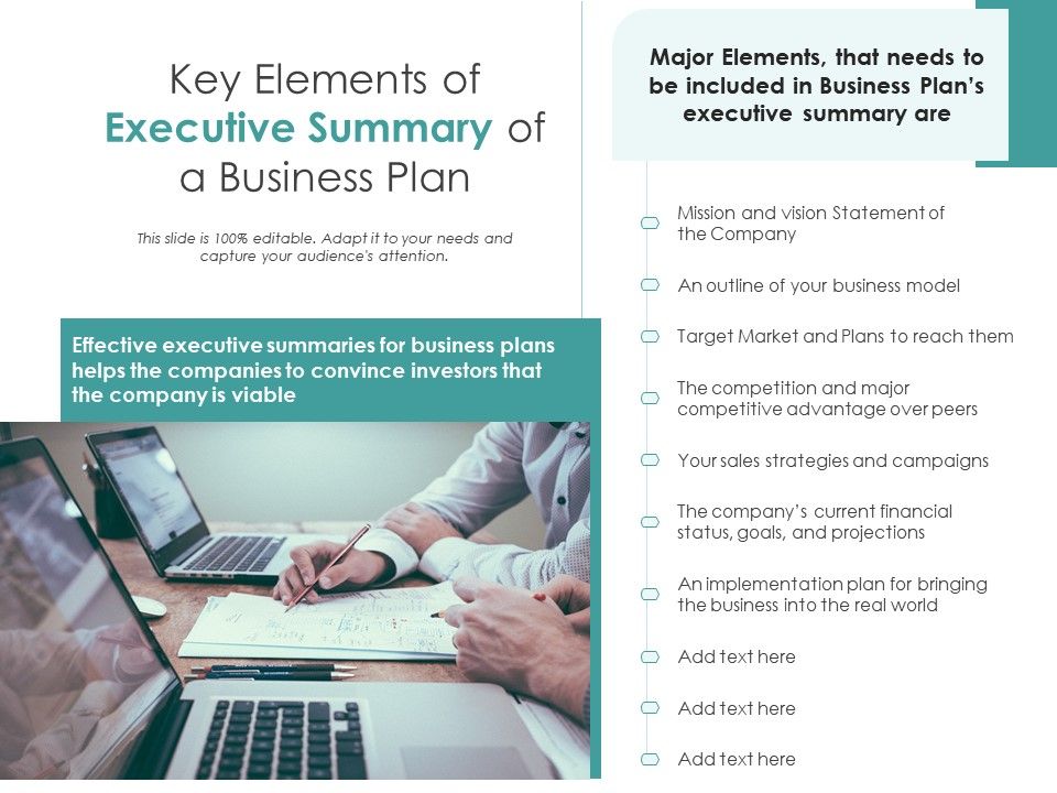 elements of executive summary of business plan