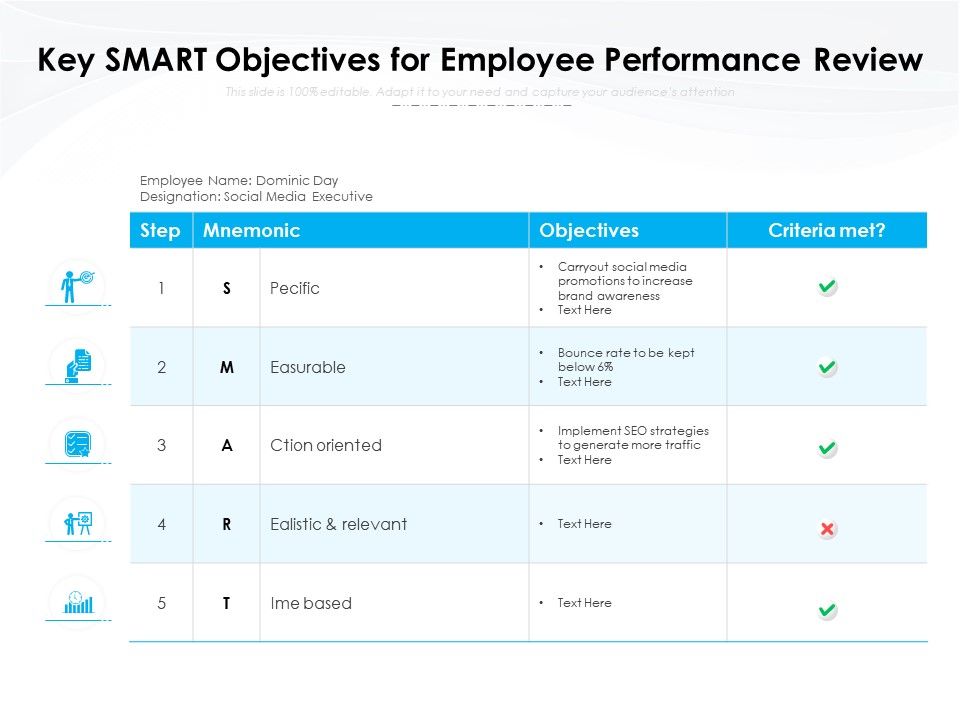 Job objectives performance review