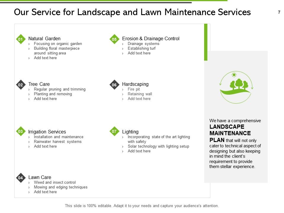 Landscape And Lawn Maintenance Services, Lawn Care And Landscaping Services Proposal