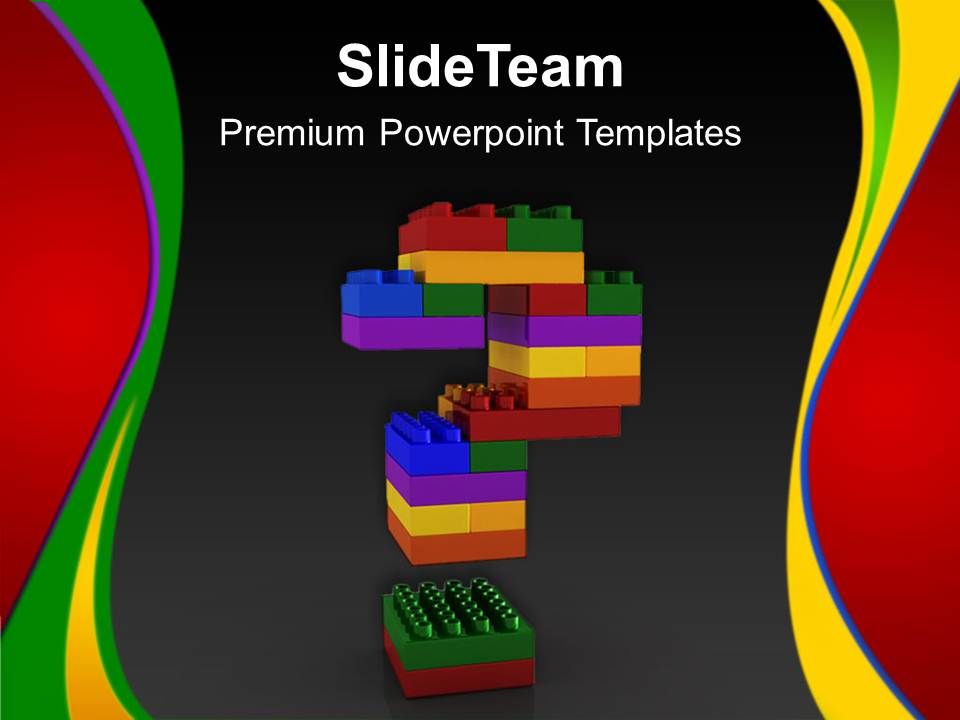 Large Building Blocks Powerpoint Templates Lego Question Signs Strategy Ppt Themes PowerPoint