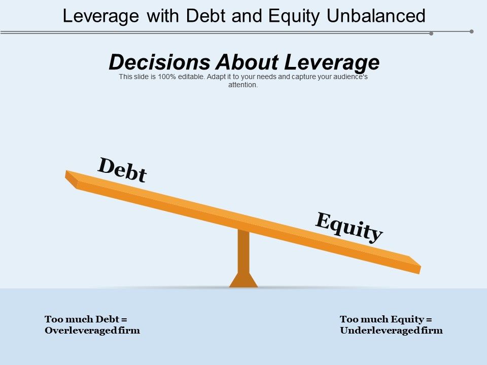 Leverage With Debt And Equity Unbalanced Presentation PowerPoint
