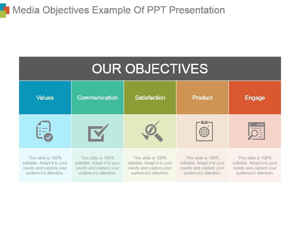 media objectives example of ppt presentation powerpoint media objectives