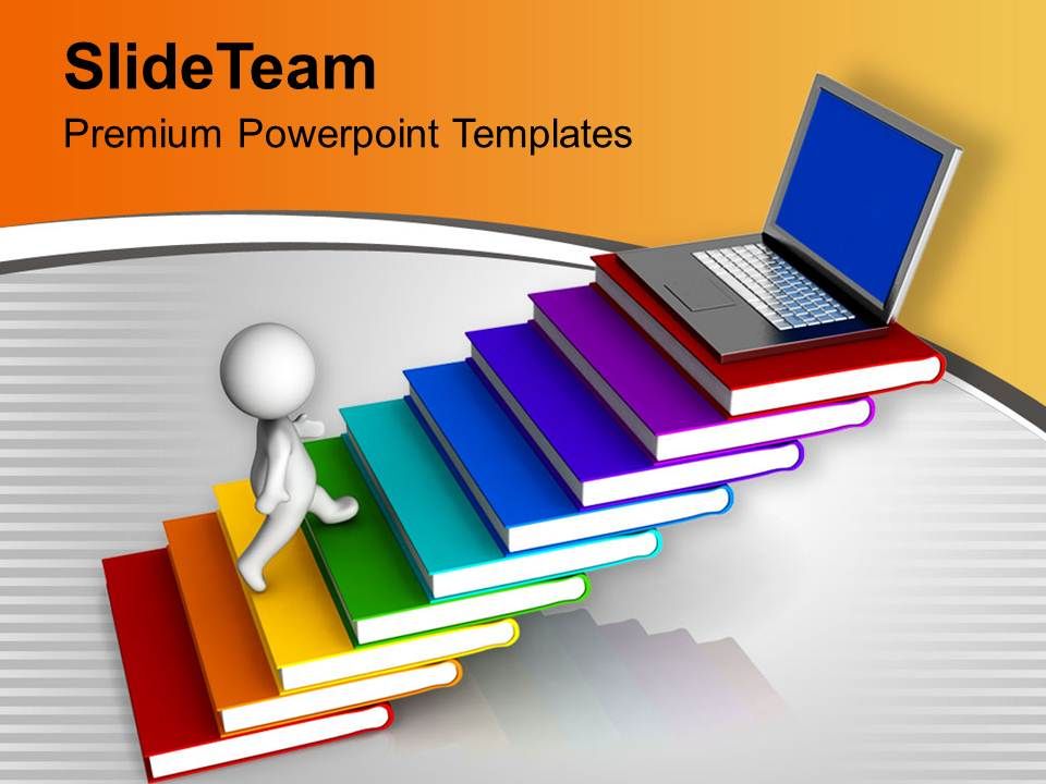 men with book and laptop education powerpoint templates educational themes for powerpoint