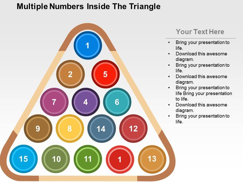 Multiple Numbers Inside The Triangle Flat Powerpoint Design Powerpoint Slide Templates Download Ppt Background Template Presentation Slides Images