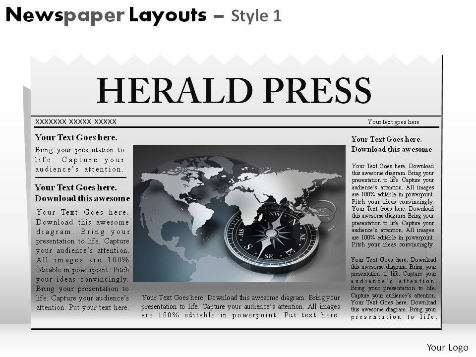 Newspaper Layouts Style 1 Powerpoint Presentation Slides Powerpoint Design Template Sample Presentation Ppt Presentation Background Images