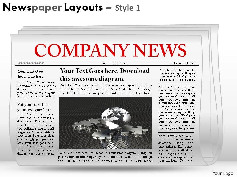 Newspaper Layouts Style 1 Powerpoint Presentation Slides Powerpoint Design Template Sample Presentation Ppt Presentation Background Images