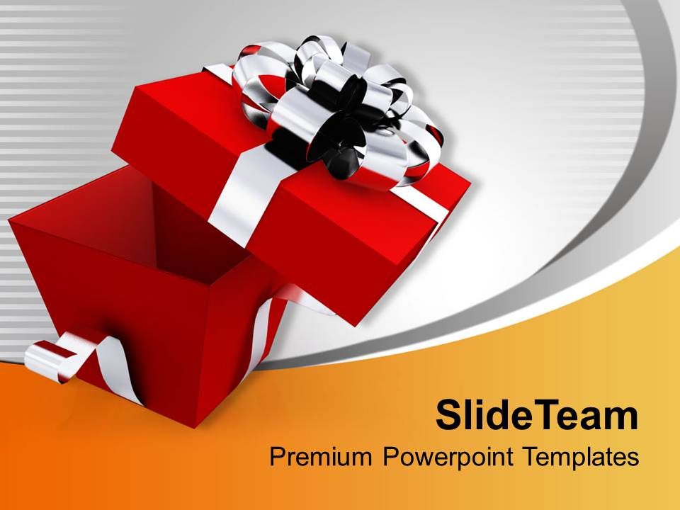 Open Elegant Gift  Box PowerPoint  Templates PPT  Themes And 