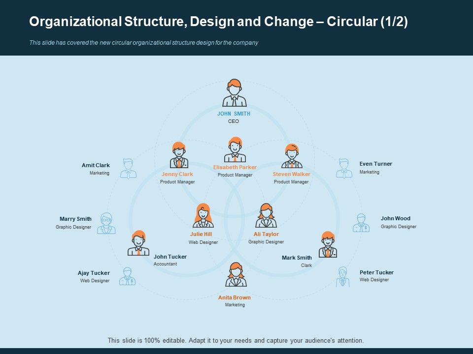 Organizational Structure Design And Change Circular Accountant Ppt