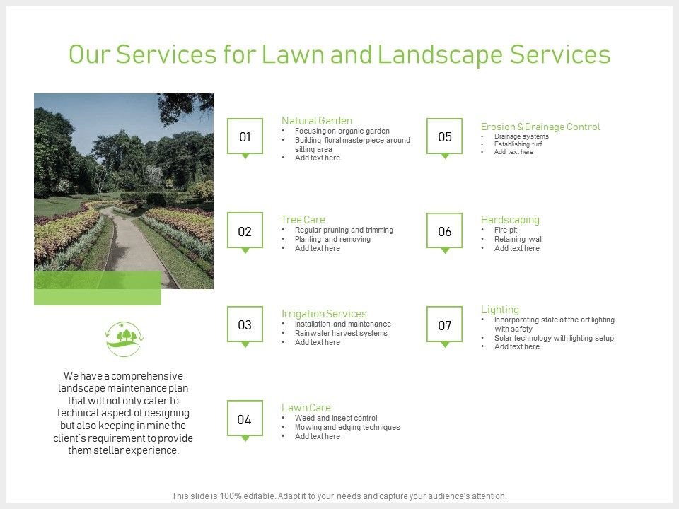 Powerpoint Slide Deck Template, Lawn And Landscape Services