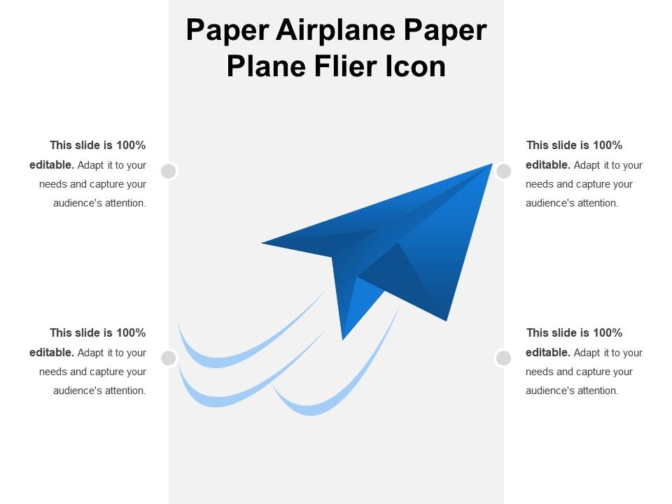 Paper Airplane Paper Plane Flier Icon PowerPoint Presentation Images