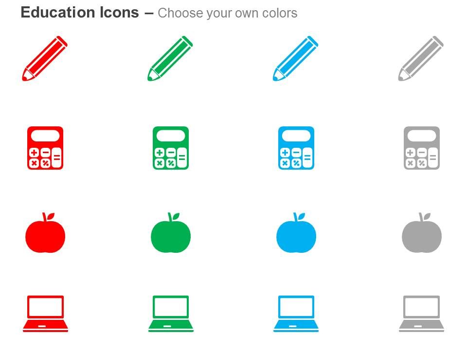 Pencil Calculator Apple Laptop Ppt Icons Graphics Powerpoint