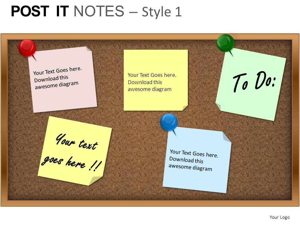Post It Notes Style 1 Powerpoint Presentation Slides PowerPoint Design Template Sample