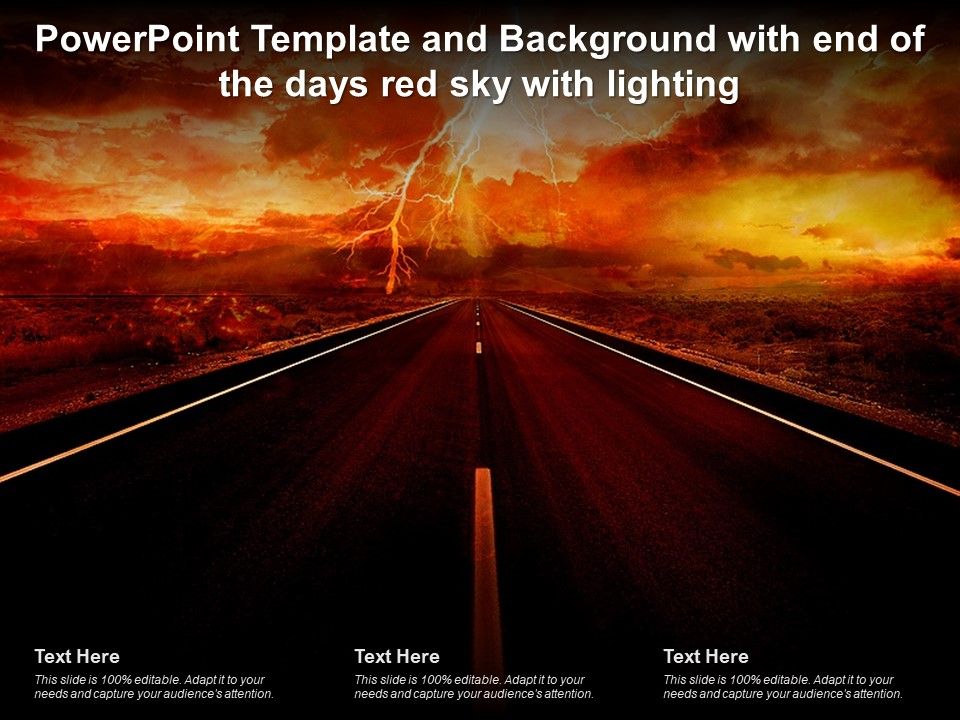 Powerpoint Template And Background With End Of The Days Red Sky With Lighting Presentation Graphics Presentation Powerpoint Example Slide Templates