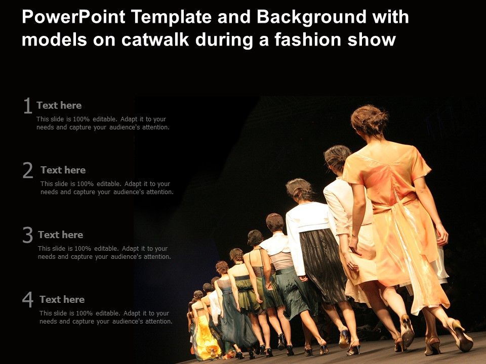 Powerpoint Template And Background With Models On Catwalk During A ...