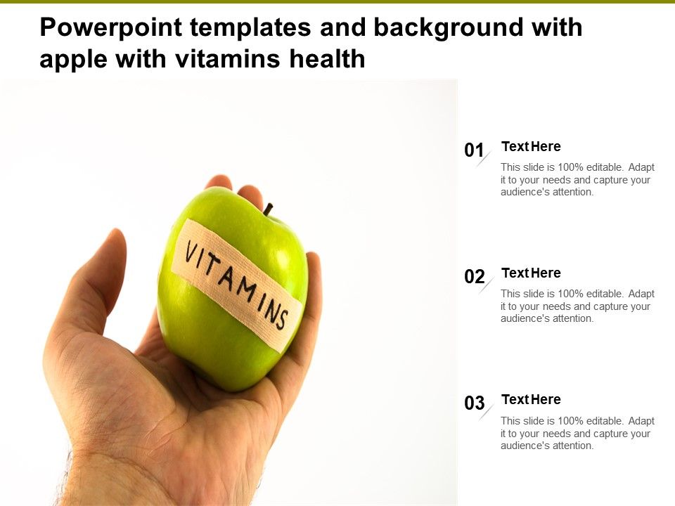 Powerpoint Templates And Background With Apple With Vitamins Health