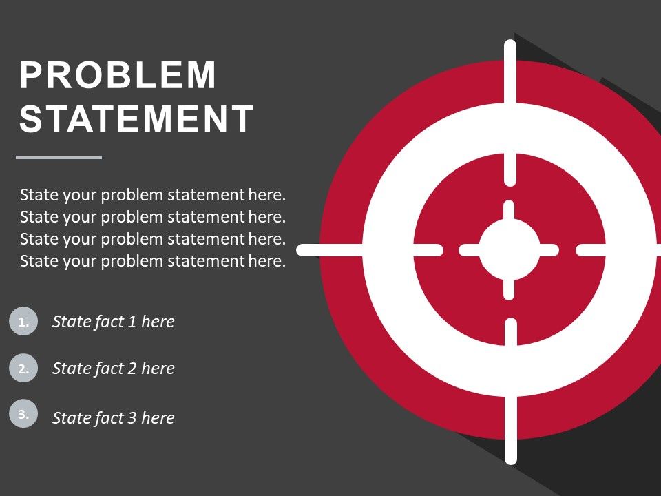 Problem Statement Diagram With Target Board PowerPoint Presentation