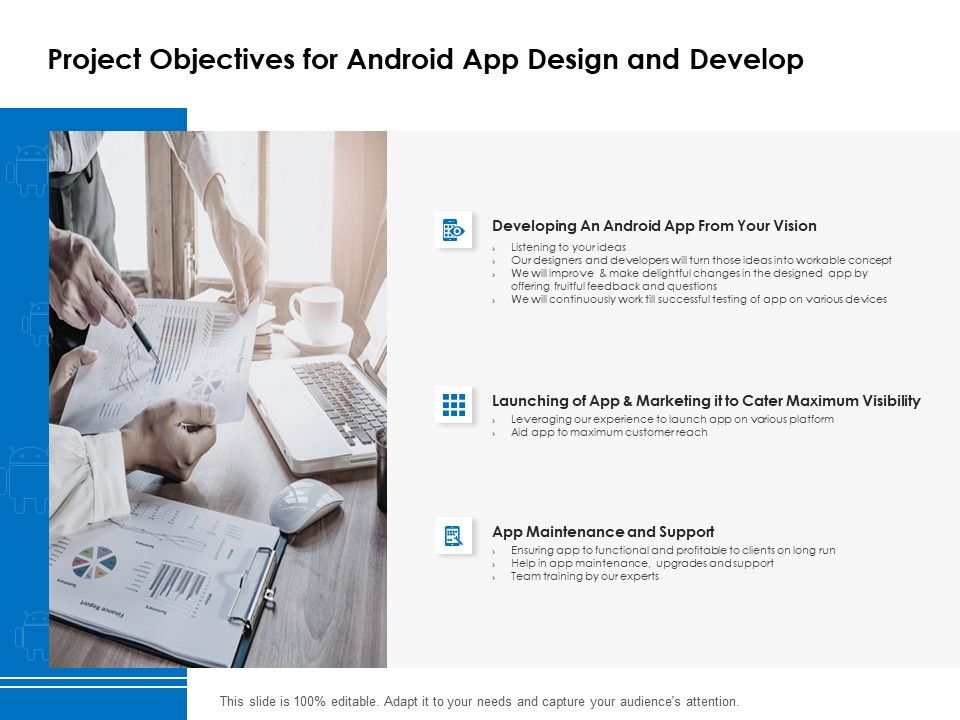 Project Objectives For Android App Design And Develop Ppt Powerpoint