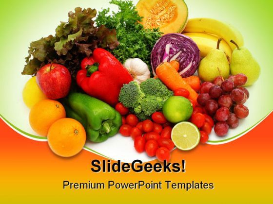 fresh vegetables food powerpoint template 0810 presentation foods