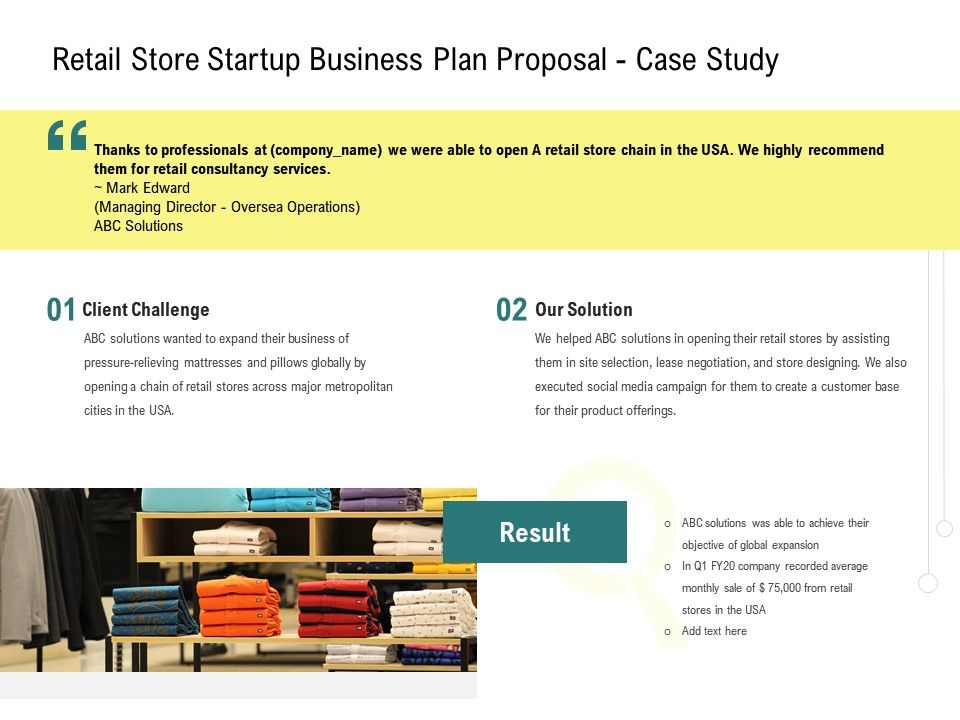 startup business plan case study