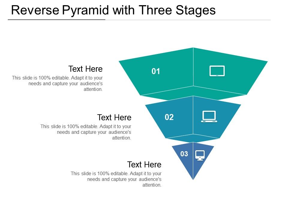 Reverse Pyramid With Three Stages | Presentation PowerPoint Diagrams ...
