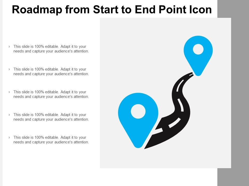 Roadmap From Start To End Point Icon Powerpoint Presentation Sample Example Of Ppt Presentation Presentation Background