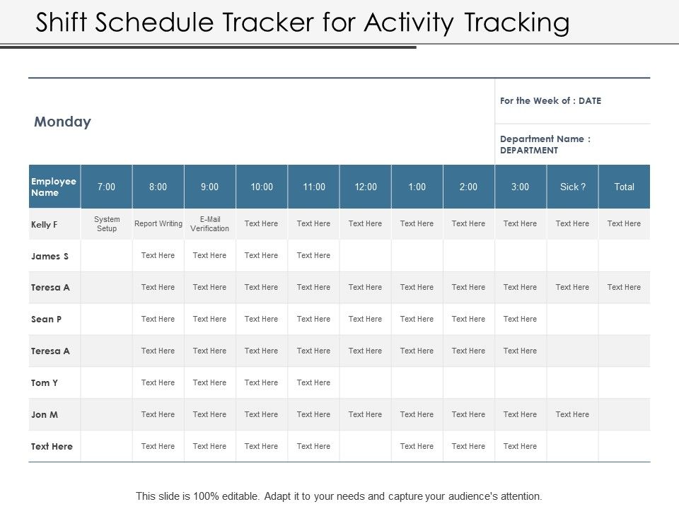shift schedule tracker for activity tracking powerpoint schedule tracker