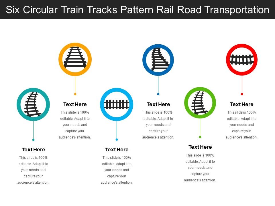 Six Circular Train Tracks Pattern Rail Road Transportation ...