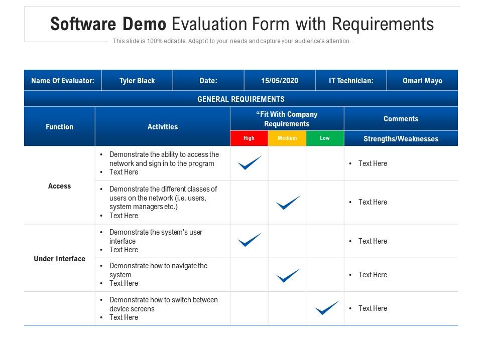 software demo presentation template