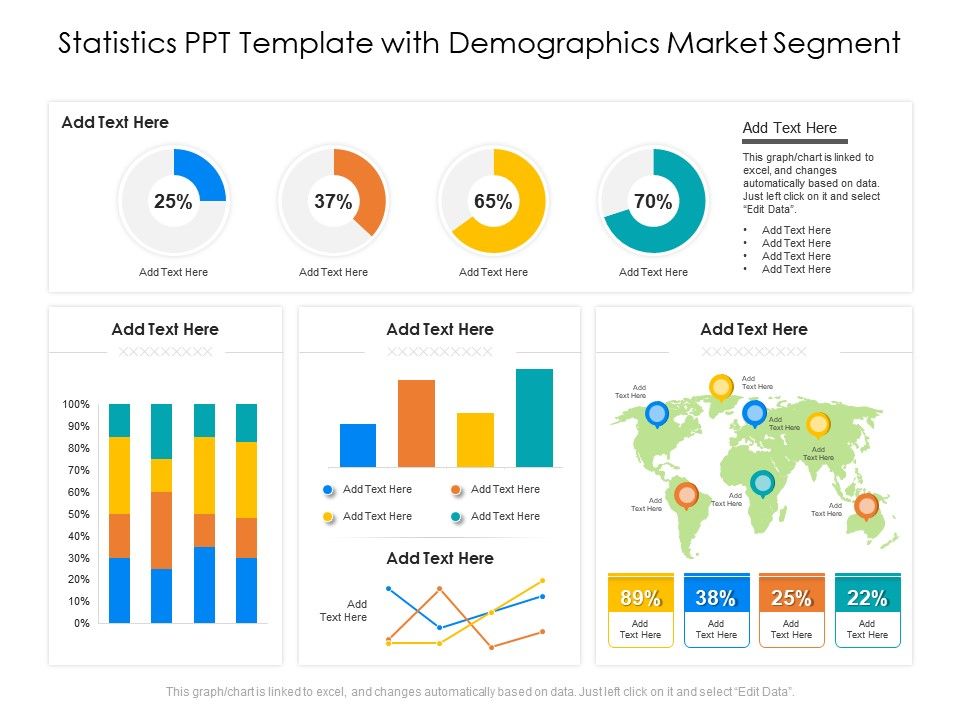 Statistics PPT Template With Demographics Market Segment Presentation