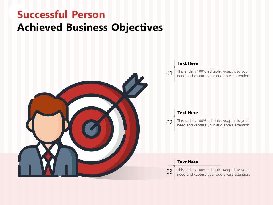 Successful Person Achieved Business Objectives Presentation Graphics