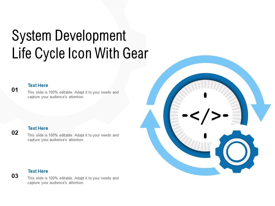 System Development Life Cycle Icon With Gear Templates Powerpoint System Development Life Cycle Icon With Gear Templates Powerpoint