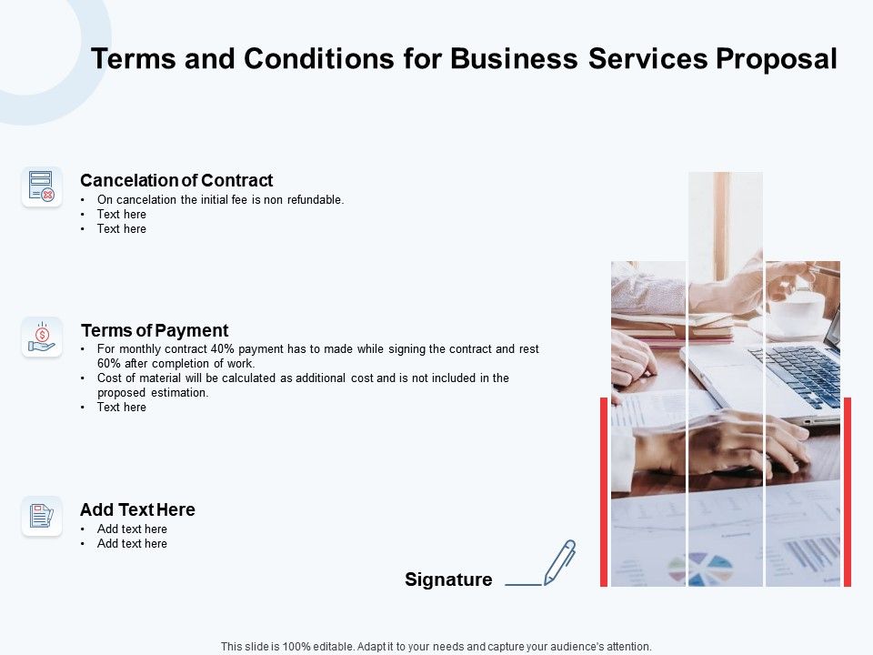 Terms And Conditions For Business Services Proposal Ppt Powerpoint Template Presentation Graphics Presentation Powerpoint Example Slide Templates