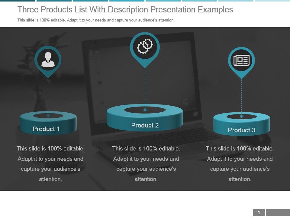 list of products presentation