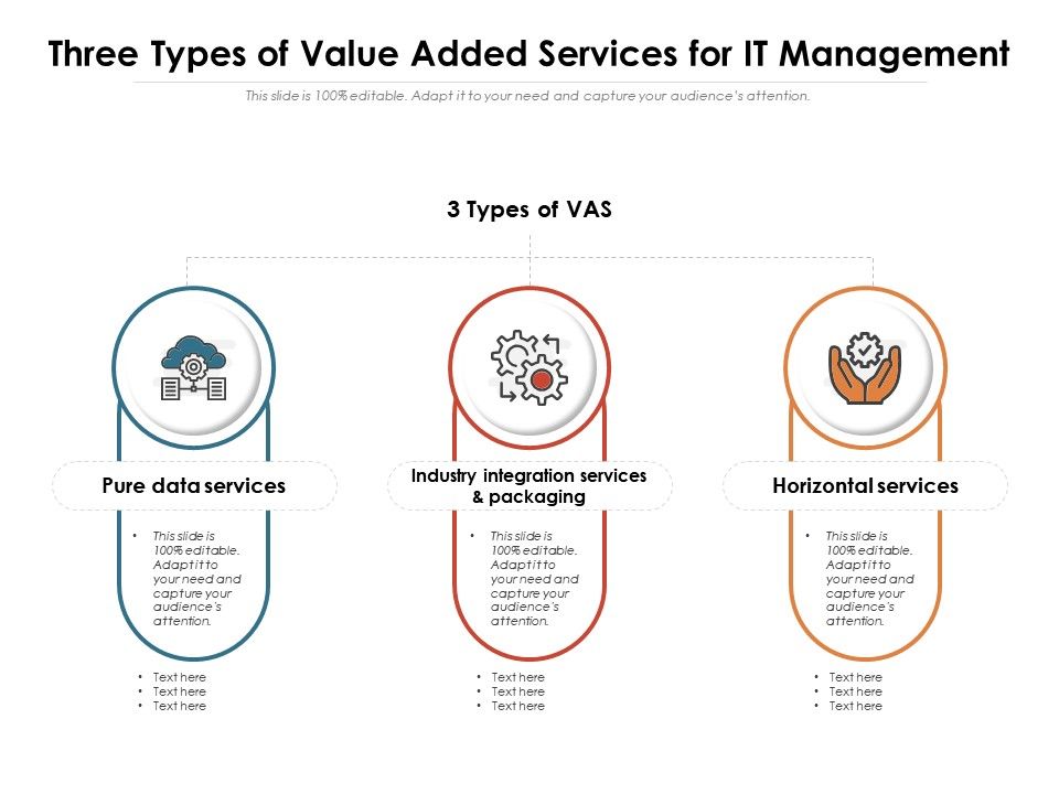 Three Types Of Value Added Services For IT Management Presentation