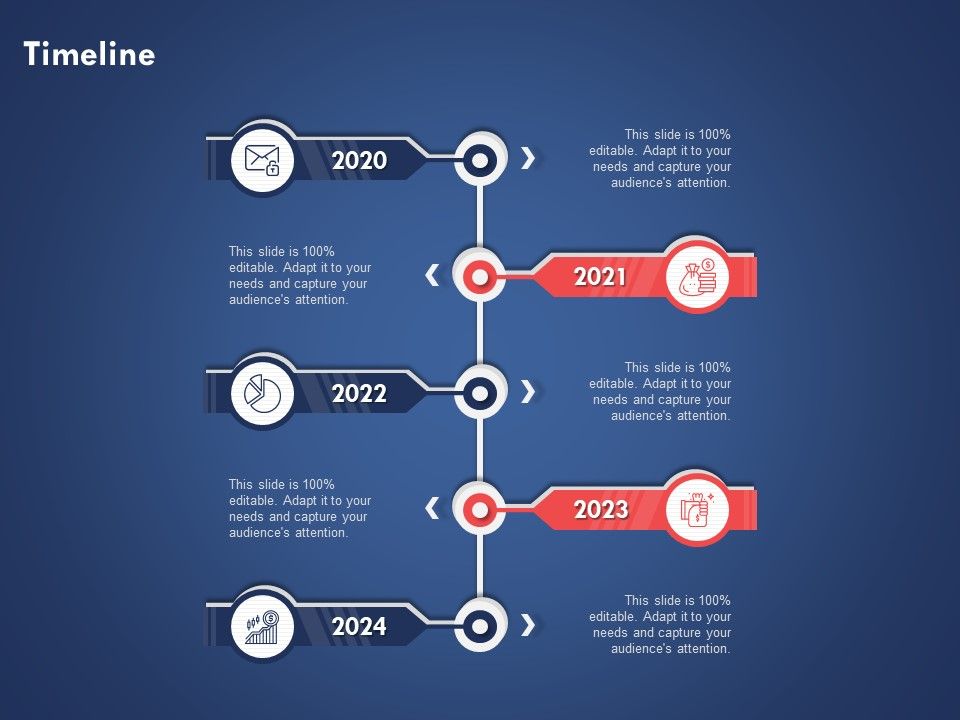 Timeline 2020 To 2024 Years Ppt Powerpoint Presentation Designs Download Slide01 