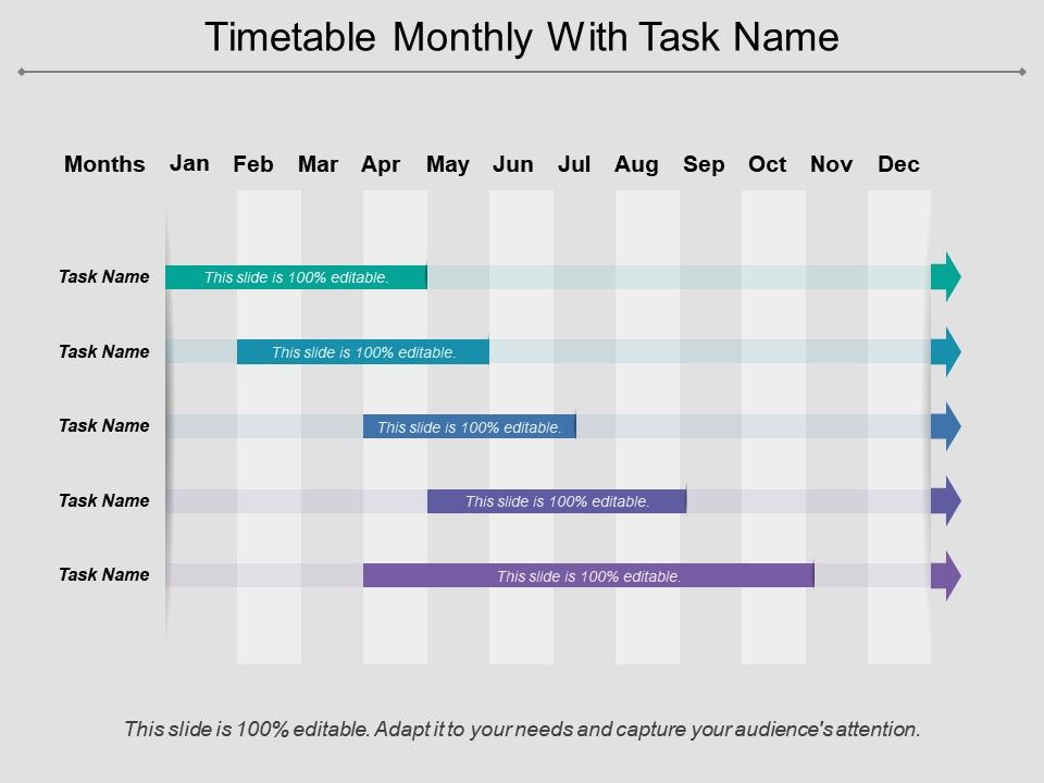 Timetable Monthly With Task Name