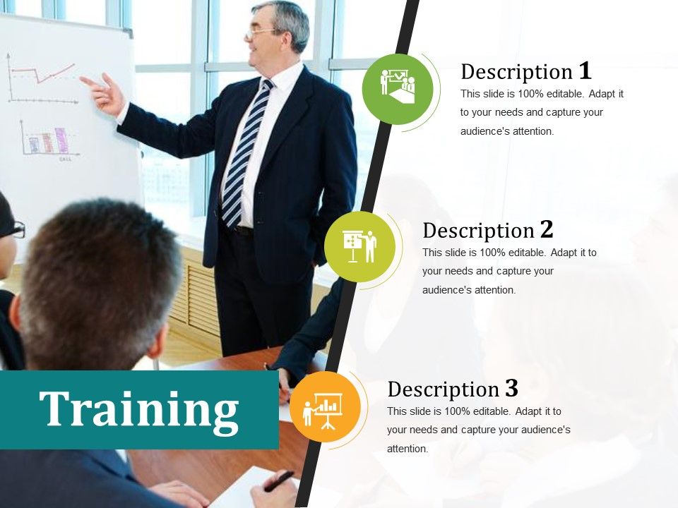 compile a visual presentation for a training session