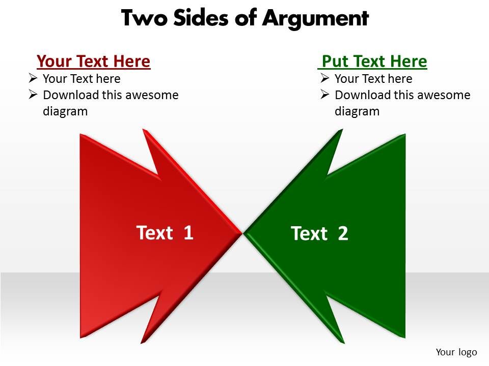 Two Sides Of Argument Powerpoint Slides Presentation Diagrams Templates