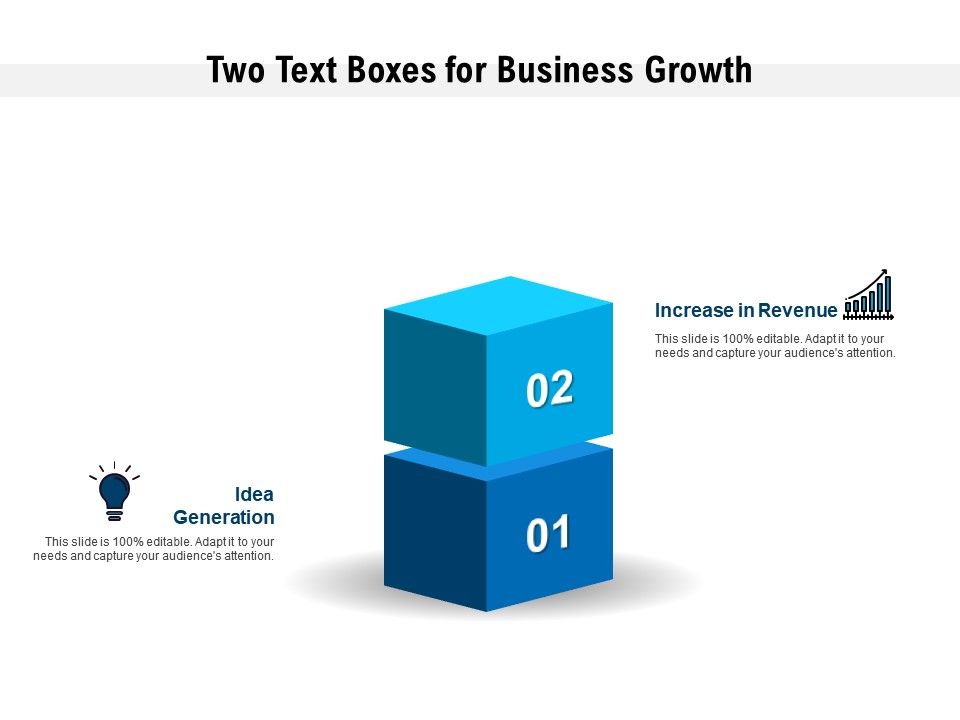 Two Text Boxes For Business Growth Powerpoint Slides Diagrams Themes For Ppt Presentations Graphic Ideas