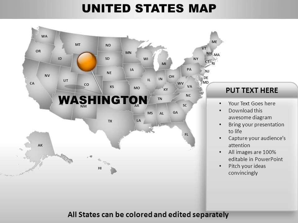 United States Country Powerpoint Maps Powerpoint Slide Templates