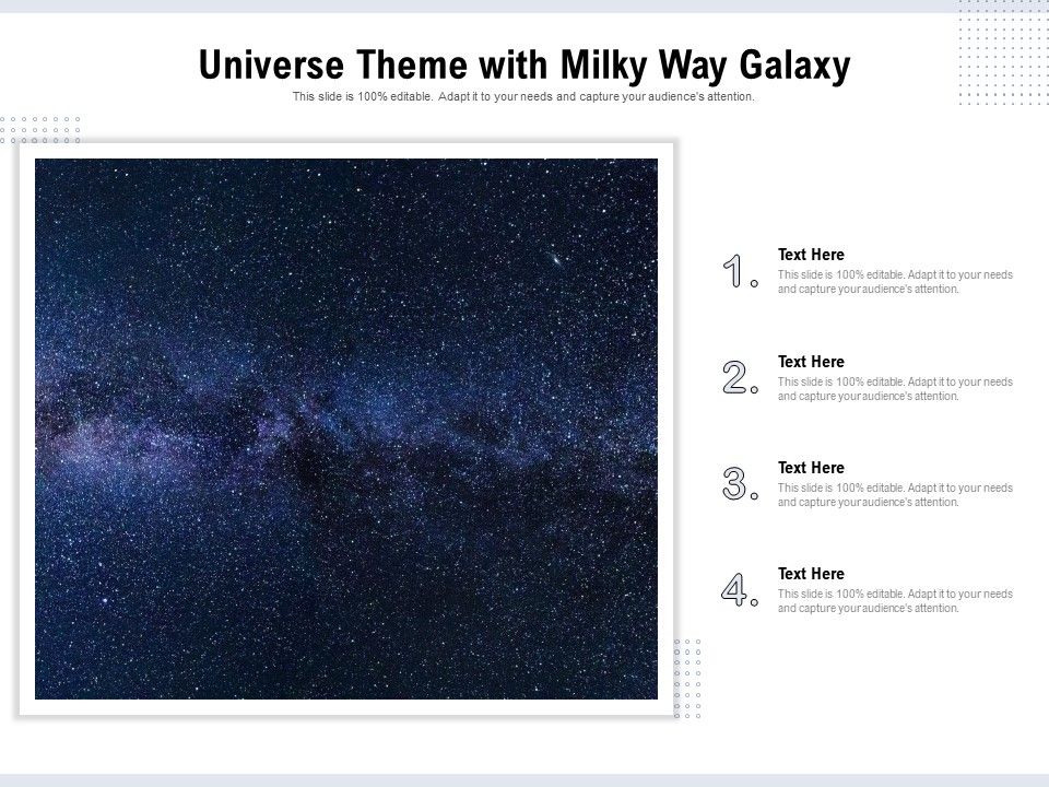 Universe Theme With Milky Way Galaxy Powerpoint Design Template
