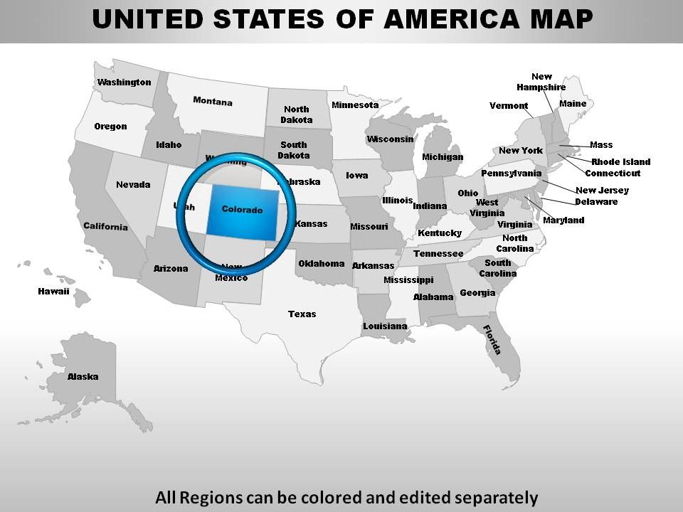 Usa Colorado State Powerpoint Maps Templates Powerpoint