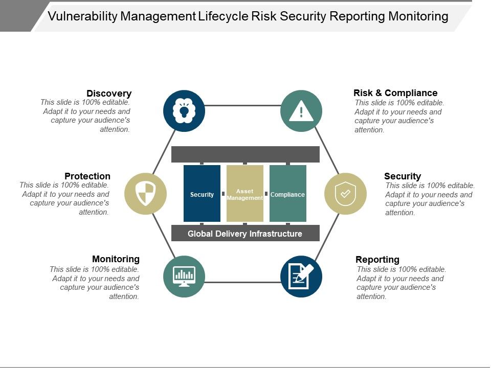 Vulnerability Management Lifecycle Risk Security Reporting Monitoring Presentation PowerPoint