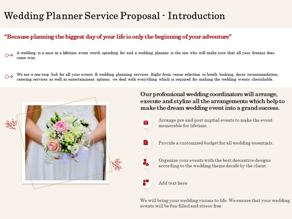 business proposal for wedding planner