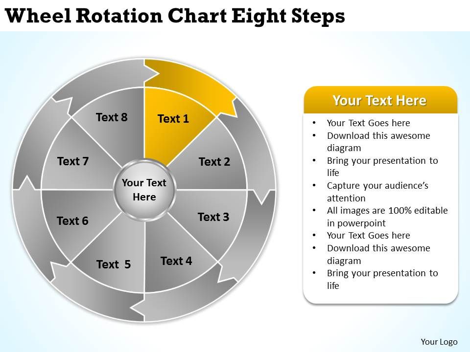 Wheel Rotation Chart Eight Steps Ppt Powerpoint Slides Powerpoint Presentation Pictures Ppt Slide Template Ppt Examples Professional