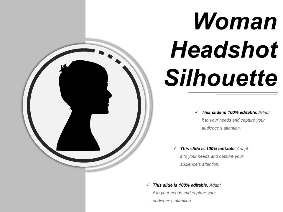 Woman Headshot Silhouette Powerpoint Guide Templates PowerPoint