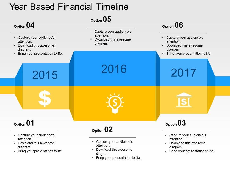 Year Based Financial Timeline Flat Powerpoint Design Presentation